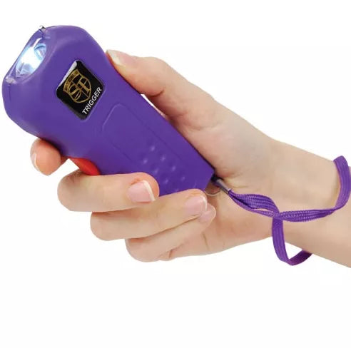 Trigger 75 Million Stun Gun Flashlight With Disable Pin, Purple