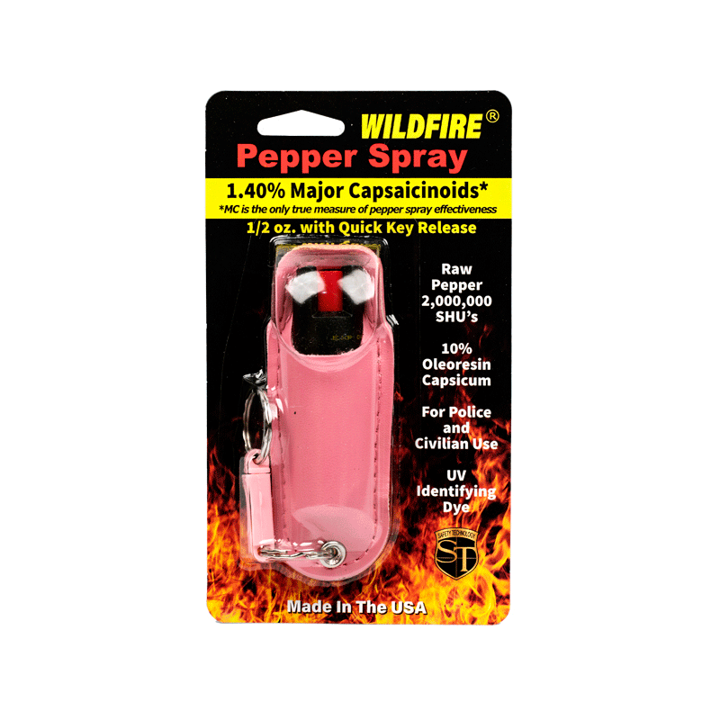 Wildfire Pepper Spray 1.4% 1/2Oz Halo Holster, Pink