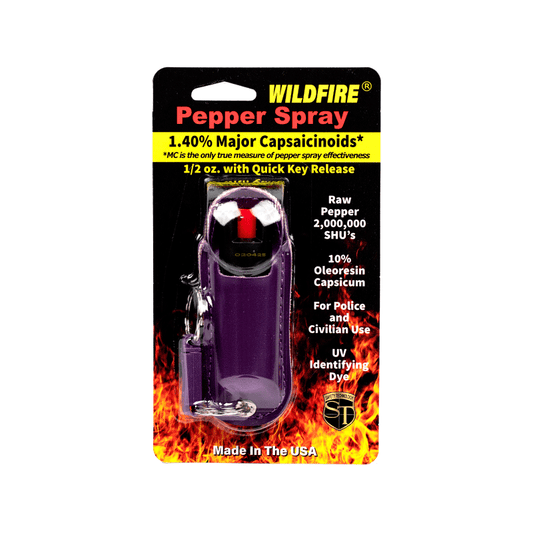 Wildfire Pepper Spray 1.4% 1/2Oz Halo Holster, Purple