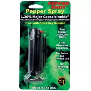 Pepper Shot 1.2% Mc 1/2 Oz Halo Rhinestone Holster, Black