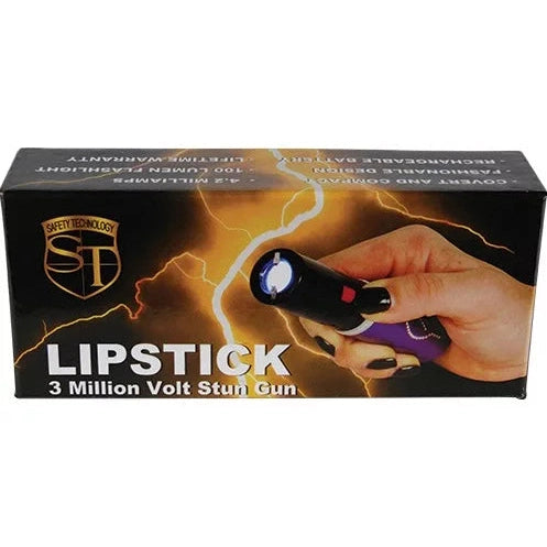 Stun Master 25 Million Volt Rechargeable Lipstick Stun Gun w/ Flashlight, Purple