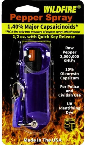 Wildfire Pepper Spray 1.4% 1/2Oz Halo Holster, Blue