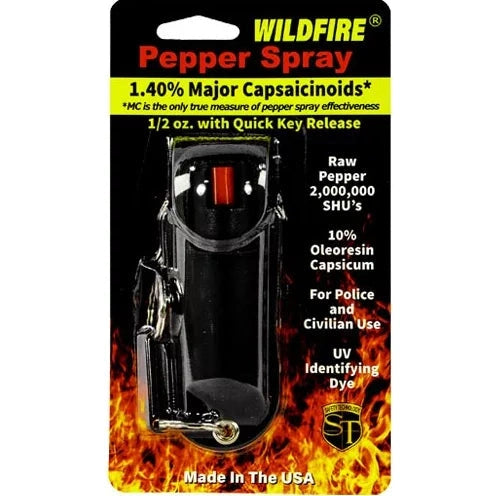 Wildfire Pepper Spray 1.4% 1/2Oz Halo Holster, Black