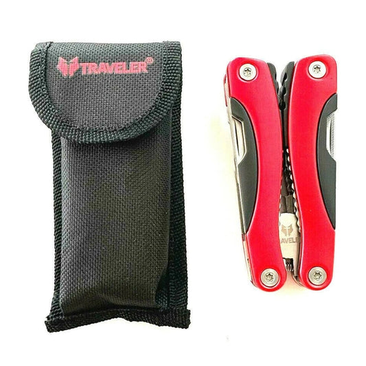 Multi Tool Pliers Pocket Knife Kit Folding Hand Knives Multi Tool Set, Red