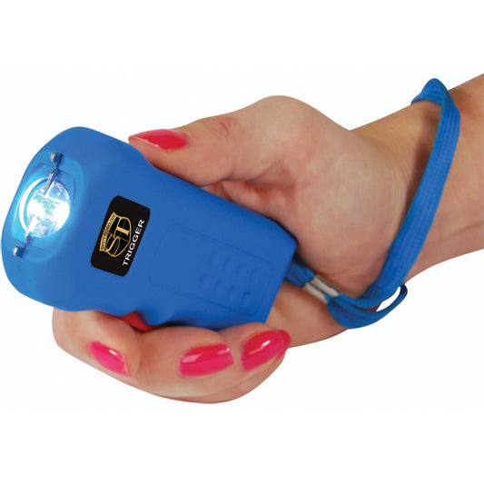 Trigger 75 Million Stun Gun Flashlight With Disable Pin, Blue