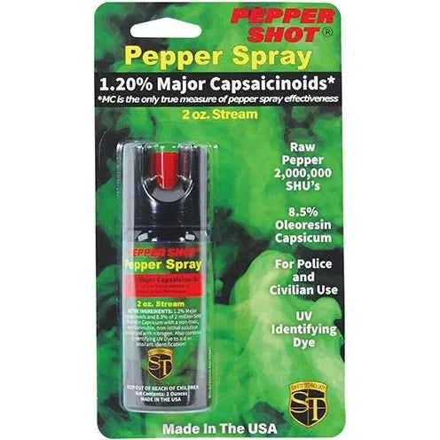 Pepper Shot 1.2% Mc Pepper Spray, Stream, 2 oz