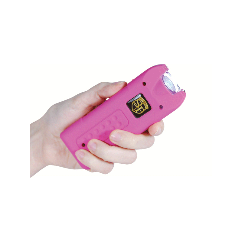 80 Million Volt Multiguard Stun Gun Alarm & Flashlight w/ Built In Charger, Pink