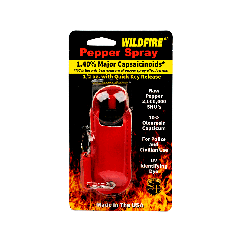 Wildfire Pepper Spray 1.4% 1/2Oz Halo Holster, Red