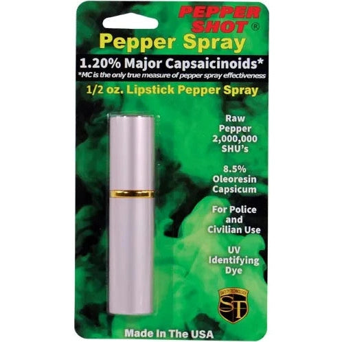 Pepper Shot 1.2% Mc 1/2 Oz Lipstick Pepper Spray, Pink