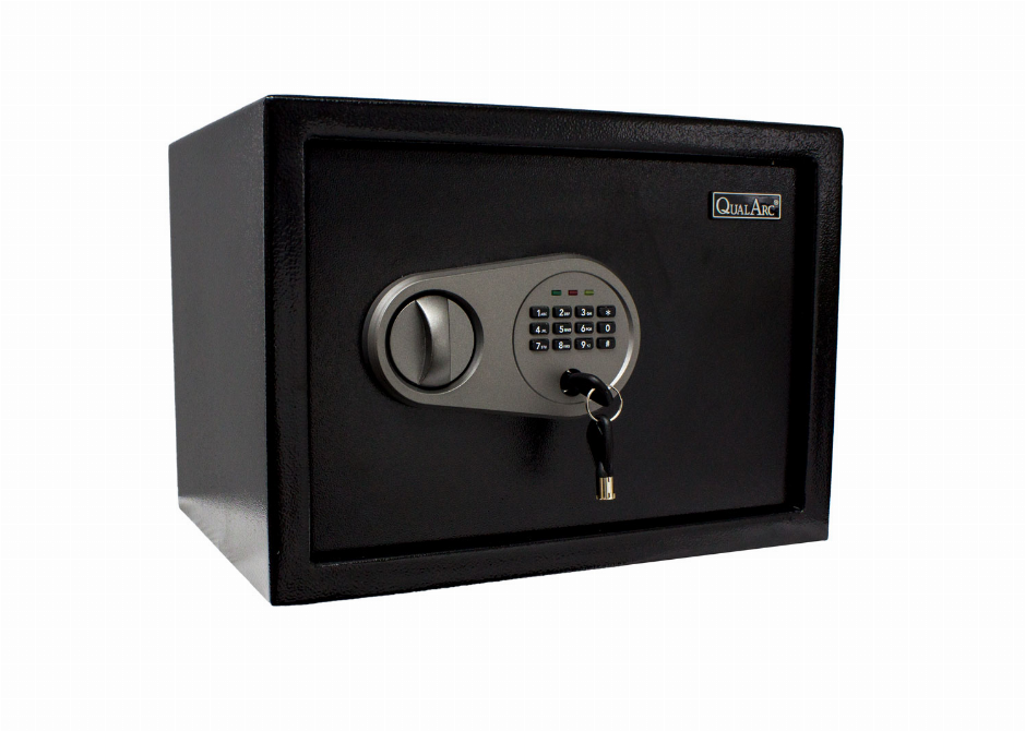 Personal Safe, 13.75" W x 9.8" H  x 9.8" L, Black