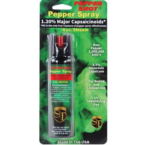 Pepper Shot 1.2% Mc Pepper Spray, Stream, 4 oz